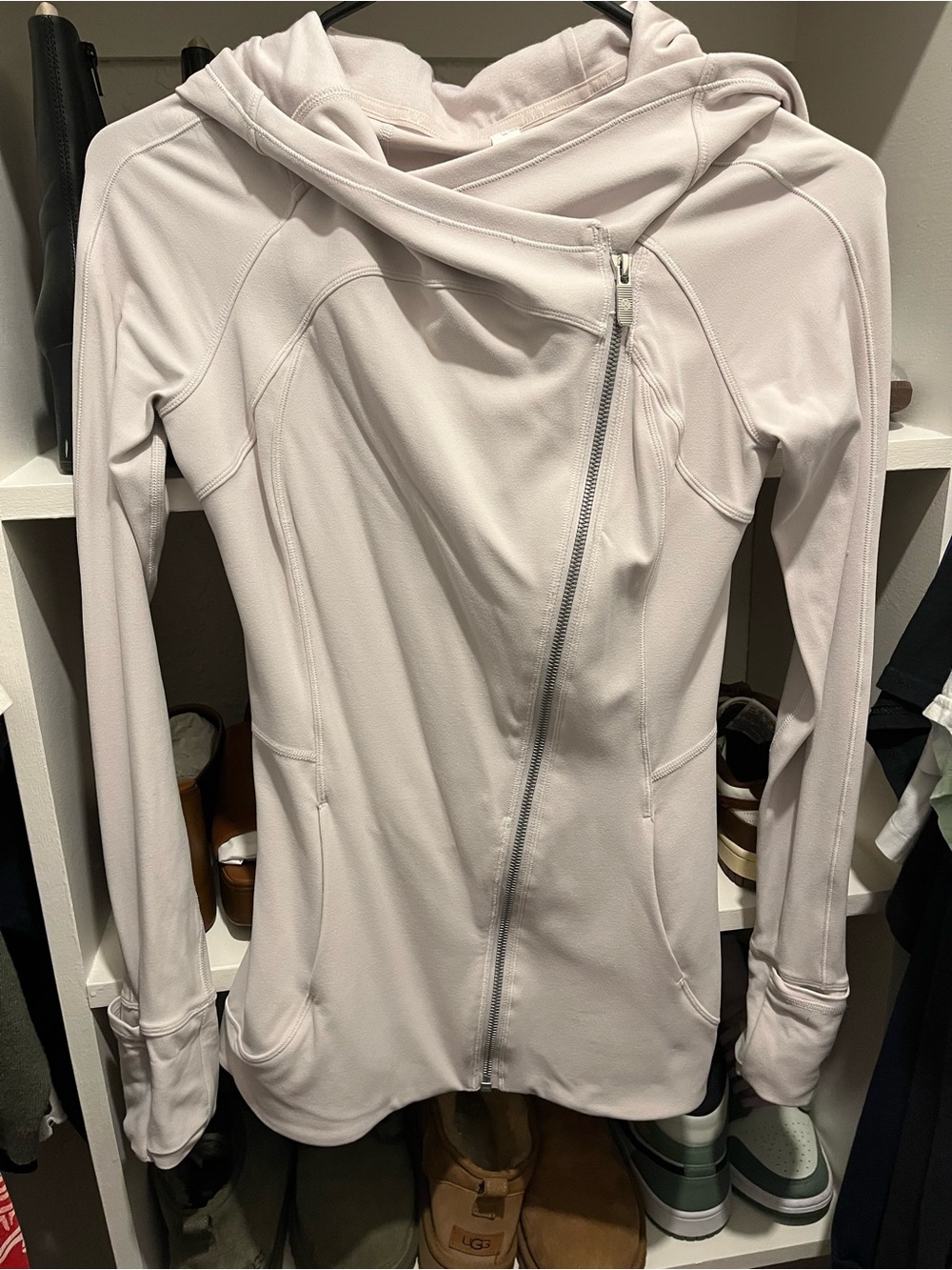 Lululemon Cream Hooded Zip-Up Jacket - Women's Active Layer